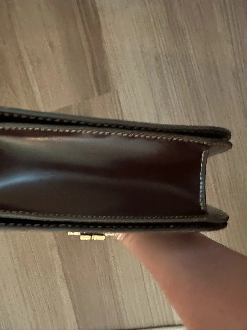 Tory Burch Dark Brown Leather Crossbody with Gold Chain